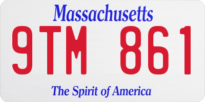 MA license plate 9TM861