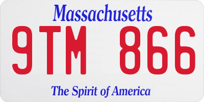 MA license plate 9TM866