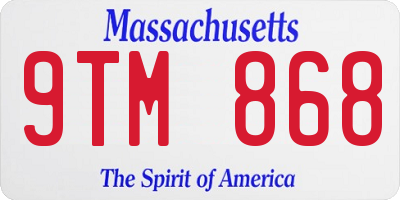 MA license plate 9TM868