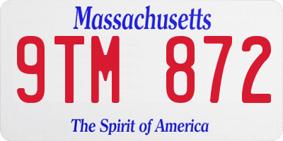 MA license plate 9TM872