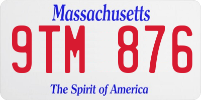 MA license plate 9TM876
