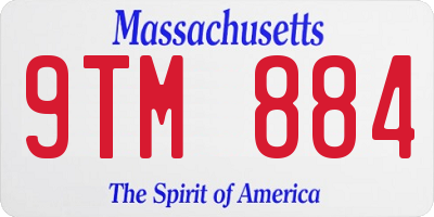 MA license plate 9TM884