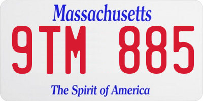 MA license plate 9TM885