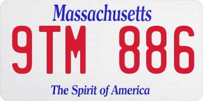 MA license plate 9TM886