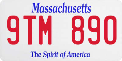 MA license plate 9TM890