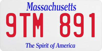 MA license plate 9TM891