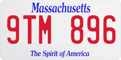 MA license plate 9TM896