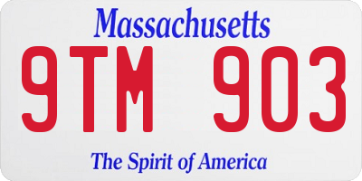 MA license plate 9TM903