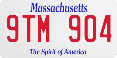 MA license plate 9TM904