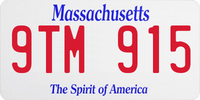 MA license plate 9TM915