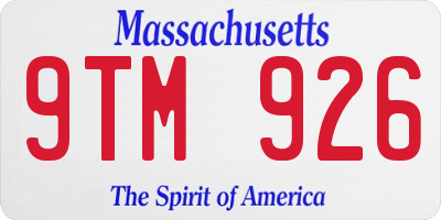 MA license plate 9TM926