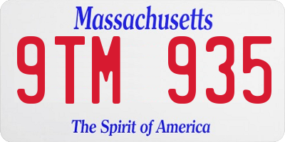 MA license plate 9TM935