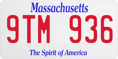 MA license plate 9TM936