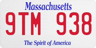 MA license plate 9TM938