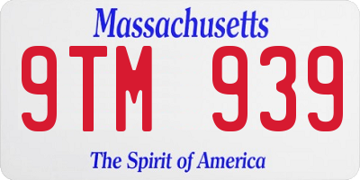 MA license plate 9TM939