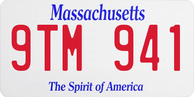 MA license plate 9TM941