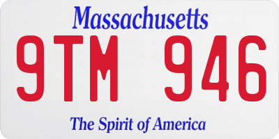 MA license plate 9TM946