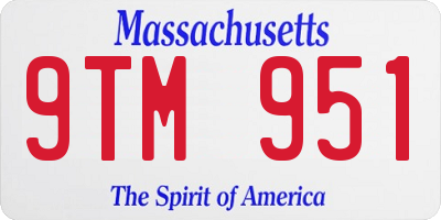 MA license plate 9TM951