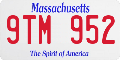 MA license plate 9TM952