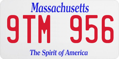 MA license plate 9TM956