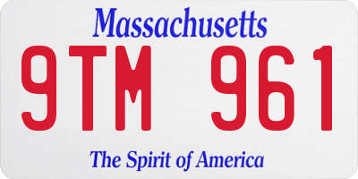 MA license plate 9TM961