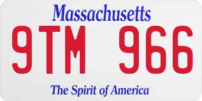 MA license plate 9TM966