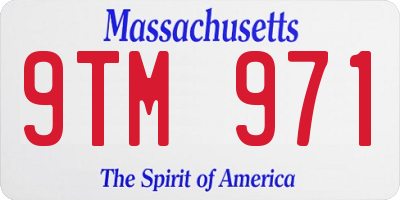 MA license plate 9TM971