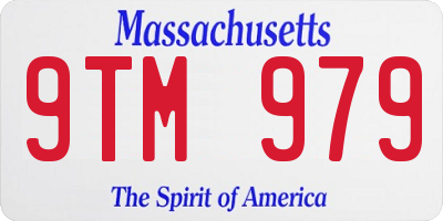 MA license plate 9TM979