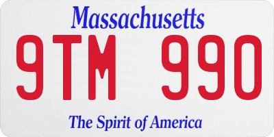 MA license plate 9TM990