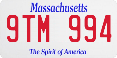 MA license plate 9TM994