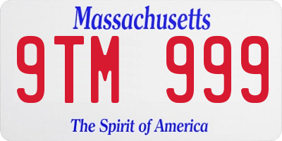 MA license plate 9TM999