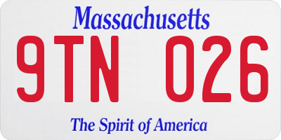 MA license plate 9TN026