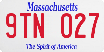 MA license plate 9TN027