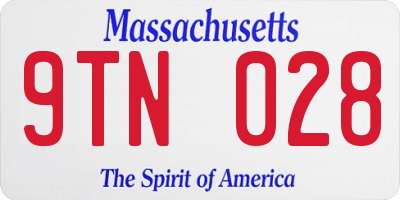 MA license plate 9TN028