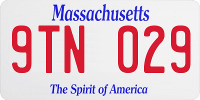 MA license plate 9TN029