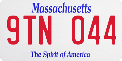 MA license plate 9TN044