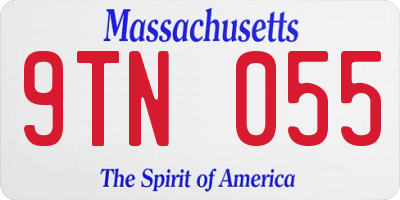 MA license plate 9TN055