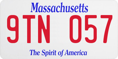 MA license plate 9TN057