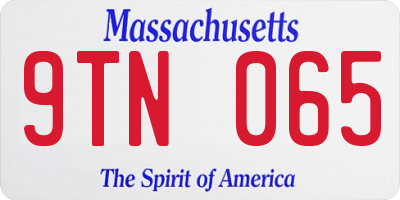 MA license plate 9TN065