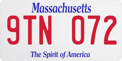 MA license plate 9TN072