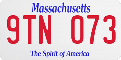 MA license plate 9TN073