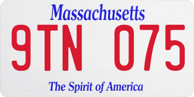 MA license plate 9TN075