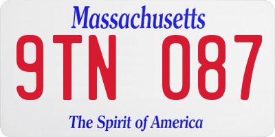 MA license plate 9TN087