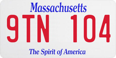 MA license plate 9TN104