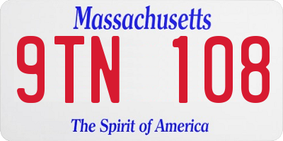 MA license plate 9TN108