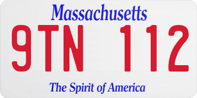 MA license plate 9TN112