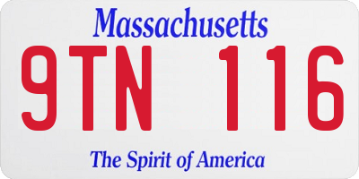 MA license plate 9TN116