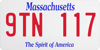 MA license plate 9TN117