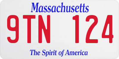 MA license plate 9TN124