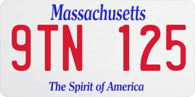 MA license plate 9TN125